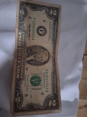 Series F 1995 2 Dollar Bill - Image 1 of 2