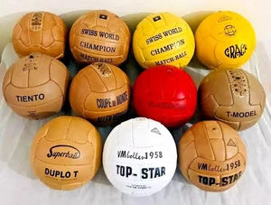 set 11 piezas mini histórico 1930 a 1966 Copa Mundial de la FIFA en balón de cuero talla 1 - Imagen 1 de 4