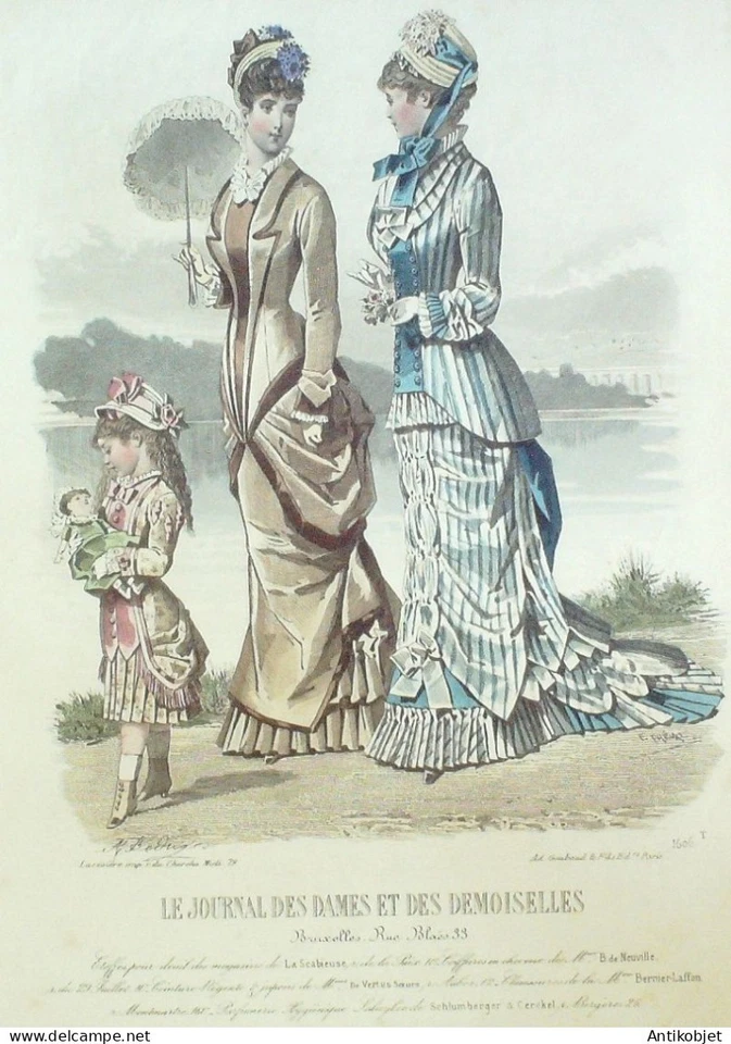 Gravure Mode J.Dames & Demoiselles 1873 # 1606 (Old Fashion plate) - Photo 1/1