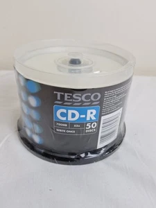 50 Cd R Recordable Cds 700mb New Factory Sealed Tescos - Afbeelding 1 van 7