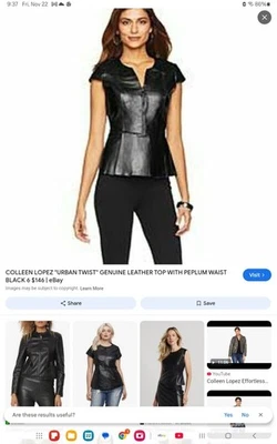 (2) COLLEEN LOPEZ URBAN TWIST GENUINE LEATHER Peplum Waist Brown, Black Size 12 - Image 1 of 4