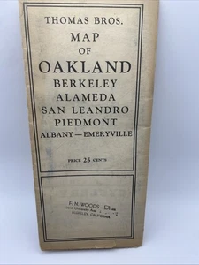 Vintage Thomas Bros. San Francisco Berkley Street Road Map Travel F32 - Picture 1 of 14