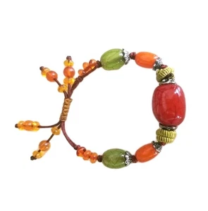 Handmade Bead Macrame Bracelet Adjustable Multicolor Boho NEW Without Tags - Picture 1 of 6
