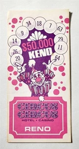 Vintage Circus Circus Reno Keno Payout / How to Play Guide 1990's Fold-out - Picture 1 of 2