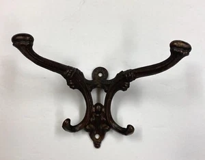 ** Antique Vintage Pat. 1908 Cast Iron Wall 4 Hook Coat Hat Hanger 6-3/4” EXC! - Picture 1 of 9
