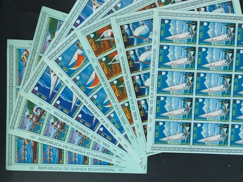Equatorial Guinea #Mi98-Mi104 MNH M/S CV€52.50 Sailing Kiel Regatta Ships Cover