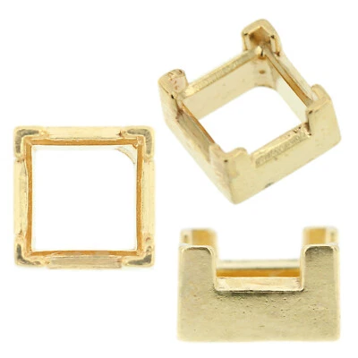 14K Yellow Gold Princess Low Base Head Setting Mounting 4 Prong V-End 0.06-5.5ct - Image 1 of 4