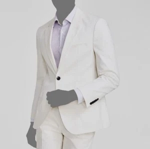 Hugo Boss Men's White Solid Modern Fit Suit Separate Jacket Size 36S - Picture 1 of 2