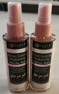 Clair Beauty Rose Gold & Hyaluronic Facial Mist Toning Moisturizing 5oz. 2 Pack - Picture 1 of 2