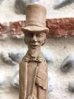 Beautiful Sculpture Uncle Sam Skinny Carved On Exact Synthetic 20th