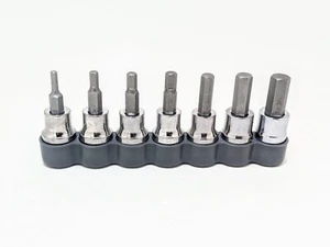NEW CRAFTSMAN 7 PIECE SAE HEX ALLEN SOCKET SET 3/8 INCH DRIVE 1/8" - 3/8" - Picture 1 of 3