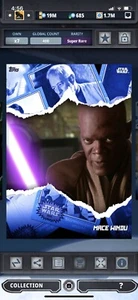 Topps Star Wars Digital Card Trader Blue Shred Mace Windu Insert - Picture 1 of 1