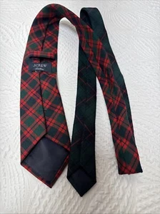J Crew Crewcuts Plaid Christmas Tie Cotton Green,red - Picture 1 of 8