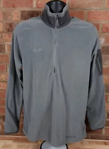 Marmot Gray Polartec Fleece Jacket Mens Large 1/4 Zip Pullover ESPN Logo - Picture 1 of 6