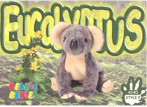 TY Beanie Babies BBOC Card Series 4 Common Eucalyptus the Koala NM/Mint - Picture 1 of 2