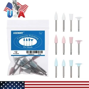12pcs Dental Silicone Polishing Burs for Handpiece 2.35mm Mid-coarse Coarse Fine - Picture 1 of 24