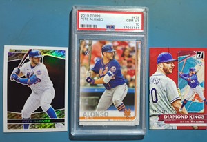 PETE ALONSO RC 2019 TOPPS GRADED PSA 10 + '21 TOPPS BLACK GOLD & '22 DIAMON KING