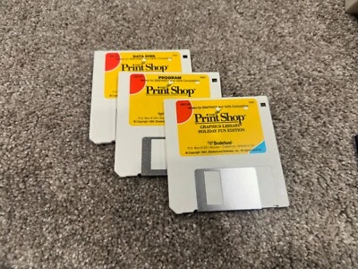 The New Print Shop GRAPHICS LIBRARY PROGRAM DATA DISK IBM/TANDY Floppy Disks - Image 1 of 2