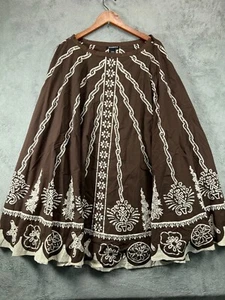 DIMRI Womens 6 Skirt Boho Full Circle Gypsy Peasant Skirt Brown Sequin Hippie - Picture 1 of 8