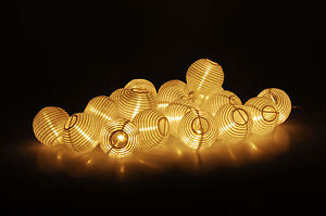 Party Lichterkette 20 LED Lampions - warmweiß - Außen Innen Lampion Strom Party