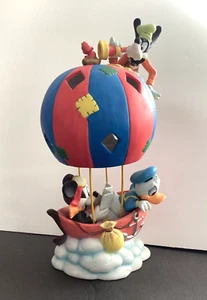 Enesco Disney Figurine Mickey Mouse Hot Air Balloon Donald Duck Goofy - Picture 1 of 9
