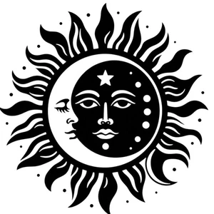 Sun and Moon Vinyl Decal Sticker window car van wall Transfer Stencil Hippie Art - Picture 1 of 46
