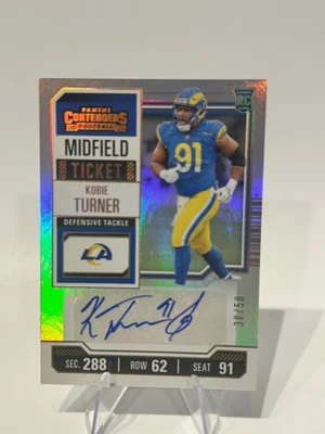 2023 Panini Contenders - Rookie Ticket Kobie Turner Midfield Ticket 38/50 - Image 1 of 2