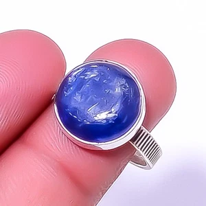 Kyanit - Nepal Handarbeit versilbert Schmuck Ring Gr.9 R1982-4, Weihnachtsgeschenk - Bild 1 von 6