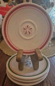 2007 Starbucks Tea&Espresso Holiday Saucers Set of 4 Red Pink Green Blue  EUC  - Picture 1 of 24