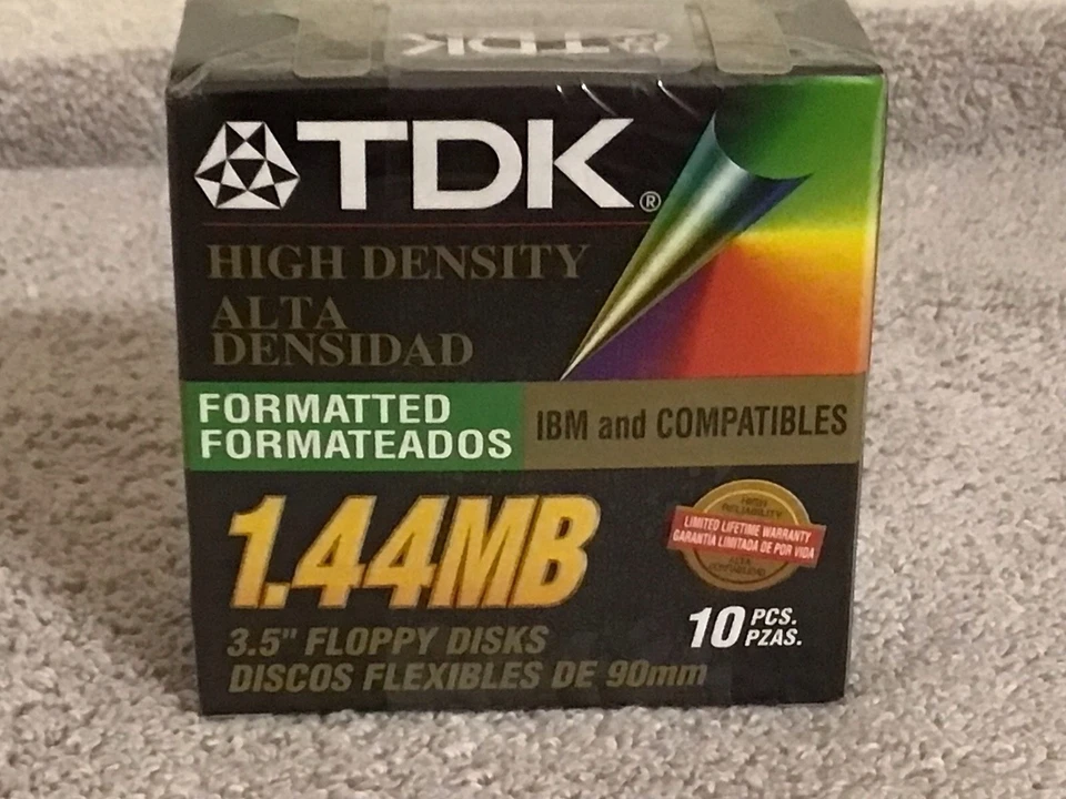 TDK Alta Densidad 1.44 MB Formateado para IBM Compatible 10 Disquetes SELLADOS Foto 1 de 4