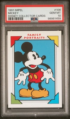 1991 IMPEL DISNEY CARD #106 MICKEY MOUSE - LOW POP - PSA 10 GEM MINT ~LORCANA - Image 1 of 3