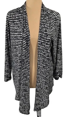 Cárdigan Avenue Frente Abierto Talla 14/16 Estampado Animal Elástico Negro Blanco Foto 1 de 4