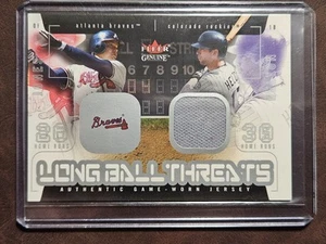 2003 Fleer Genuine Long Ball Threats Todd Helton Chipper Jones Game Used Patch - Picture 1 of 10