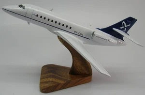 Falcon 2000 Business Jet Dassault Airplane Mahogany Kiln Wood Model Large New - Picture 1 of 1