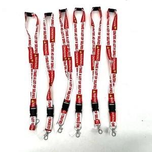 NWT Set Of 6 Red White Warning I Take A Lot Of Selfies Lanyard Necklaces Party - Picture 1 of 2