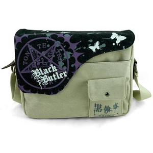 Anime Black Butler Shoulder Bag Canvas School Bag Messenger Satchel Phone Pocket - Picture 1 of 8