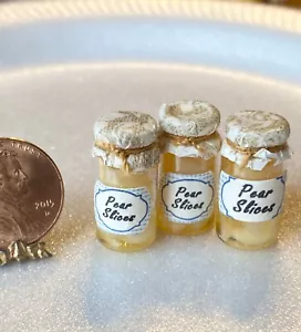 Dollhouse Miniature 1 Jar of Pear Slices with Paper Lid 1:12 scale - Picture 1 of 4