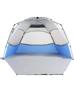 Beach Tent Sun Shelter Pop Up, X-Large 4-5 Person w/ UPF 50+ Protection, DkBlue - Picture 1 of 7