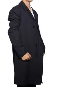 NWT Mens Versace PACKABLE Navy Wool Trench Coat Cappotto Tessuto Sz 50 Large - Picture 1 of 9