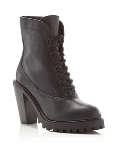Kelsi Dagger Brooklyn Berlin Black Leather Combat Boots Size 8 8.5 or 9 - Picture 1 of 3