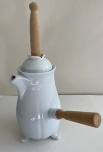Pillivuyt Francia ~ Cioccolatiera cioccolata calda porcellana bianca cacao ECC! - Foto 1 di 7