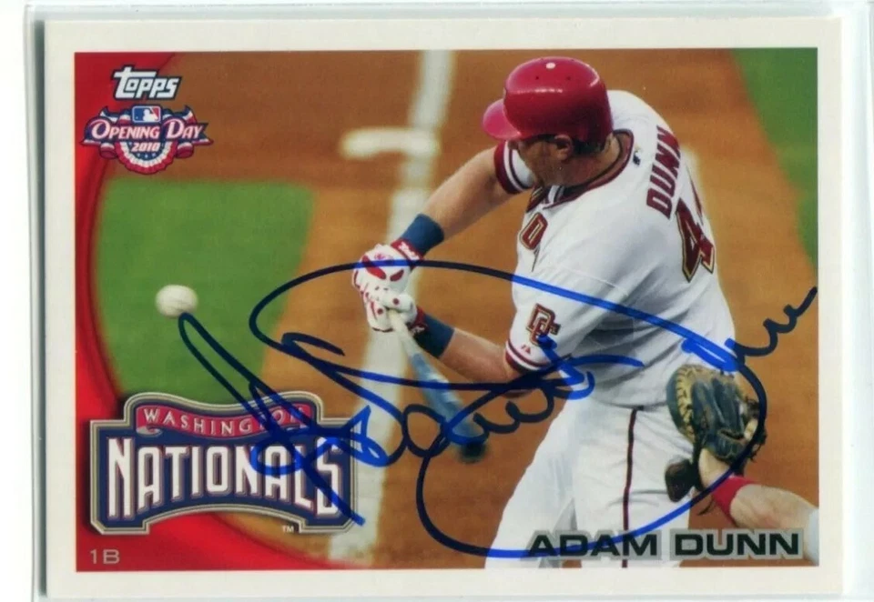 ADAM DUNN 2010 Topps Opening Day Signed Card Authentic AUTO NATIONALS - Image 1 of 1