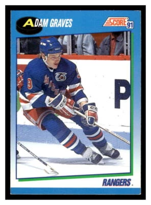 1991 Score Canadian English  #594 Adam Graves - New York Rangers - Image 1 of 2