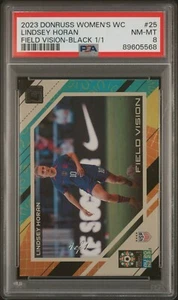 2023 DONRUSS WORLD Gold CUP Lindsey Horan USA FIELD VISION Black 1/1 PSA 8 - Picture 1 of 2