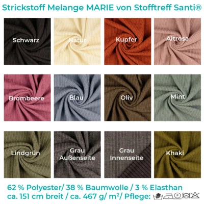 Strickstoff Melange MARIE von Stofftreff Santi®-ca. 151 cm breit-0,5 m-Meterware - Bild 1 von 4