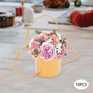 10pcs Peach Heart Shape Flower Vases Geometric Holder Wedding Centerpieces BEST - Picture 1 of 17