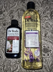 Dr Teal’s Foaming Bath & Bath/Body Oil Lot Of 2 Lavender New Shea Butter - Picture 1 of 3
