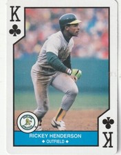 FREE SHIPPING-1990 US Playing Cards Major League All-Stars Rickey Henderson #KC
