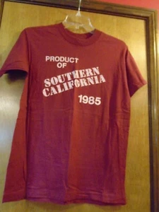 Maglietta Vintage Prodotto della California del Sud 1985 Marrone Taglia L - Foto 1 di 4