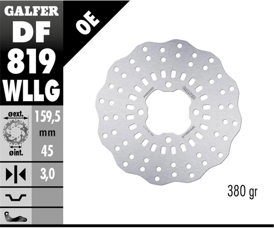 Galfer Disco Freno Post WAVE FIXED F.T. 159.5x3 RAC TRIAL BETA EVO 125 2012 2019 Foto 1 de 1